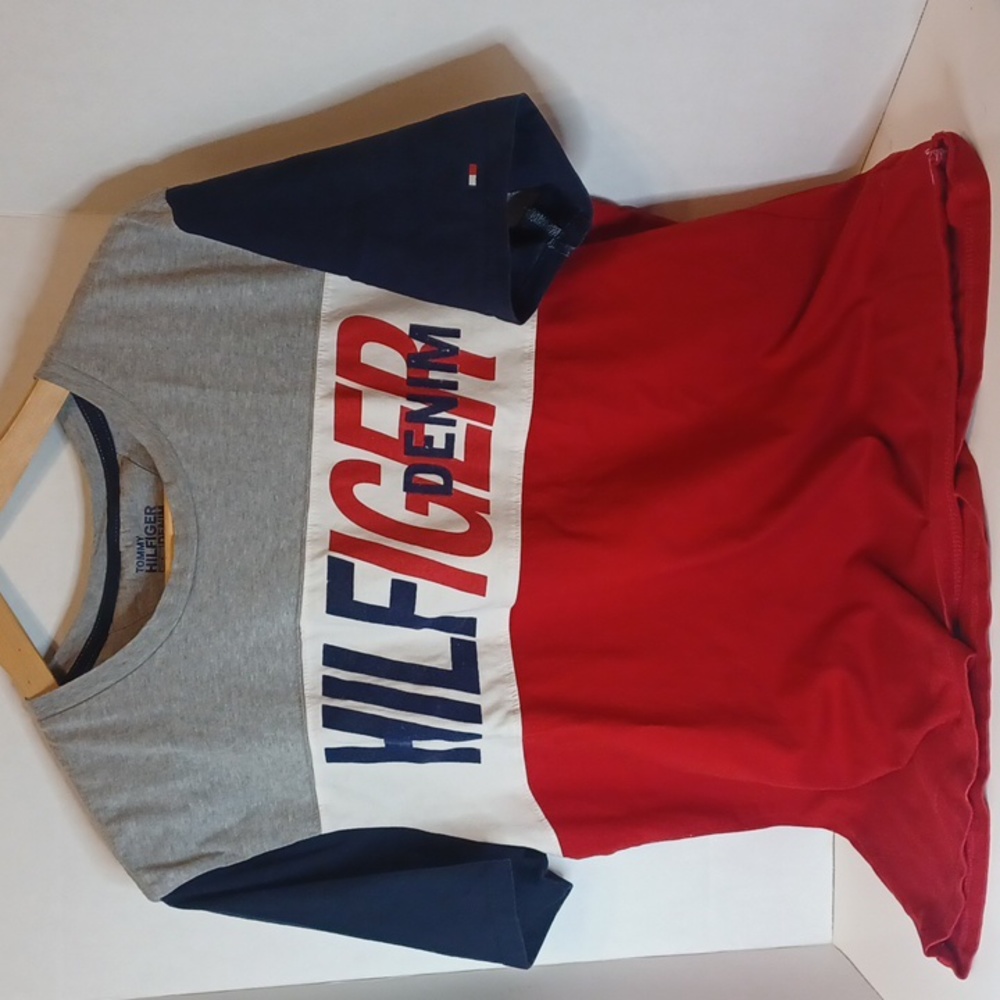 Tommy Hilfiger Color Block SS T-Shirt Tee Large Classic Style